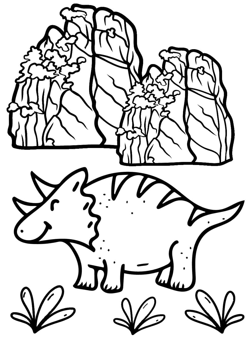 Tricératops Souriant coloring page