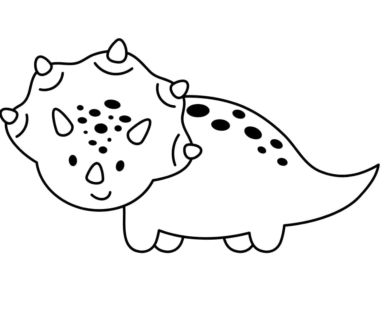 Coloriage Tricératops très Mignon
