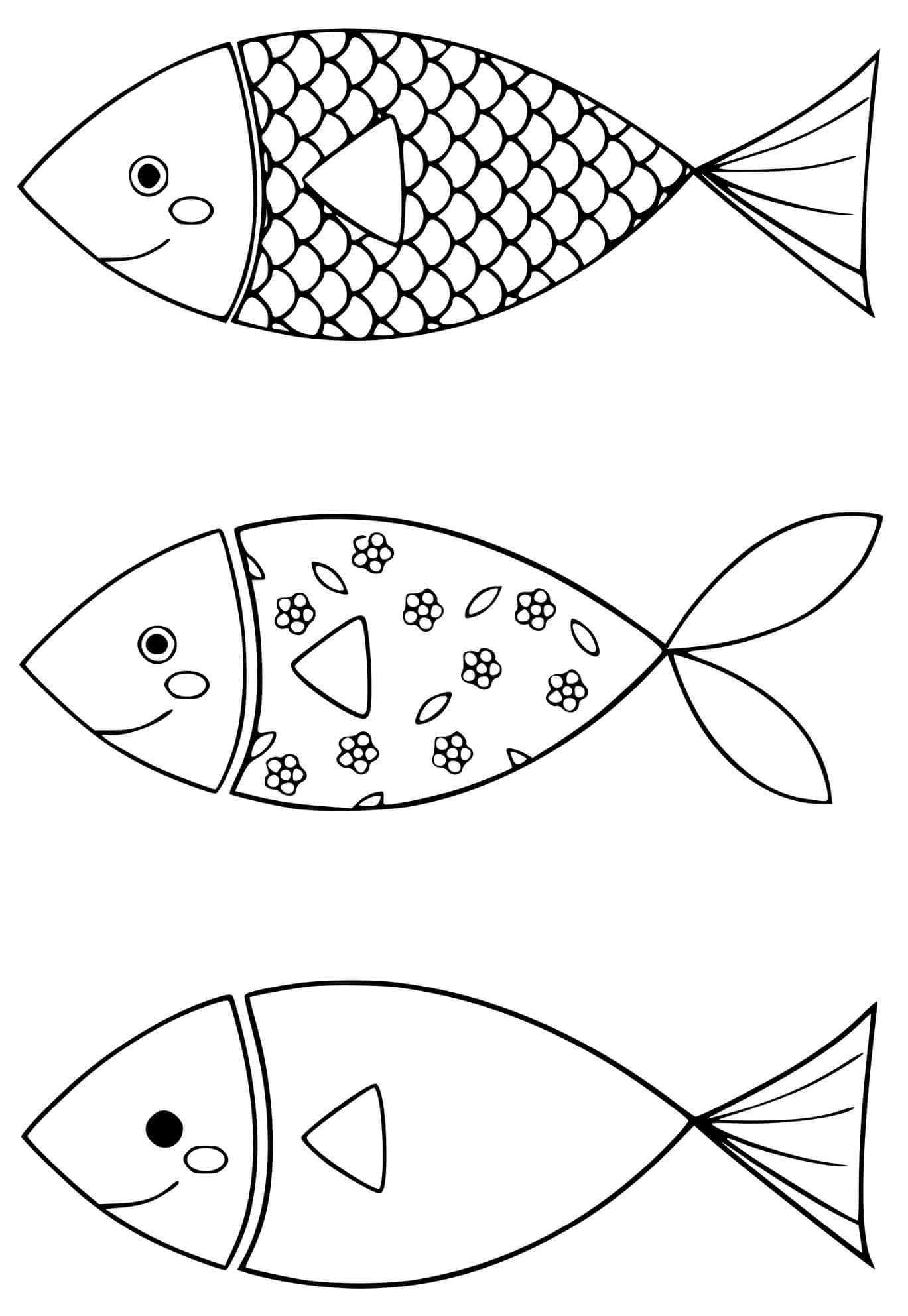 Trois Poissons d’Avril coloring page