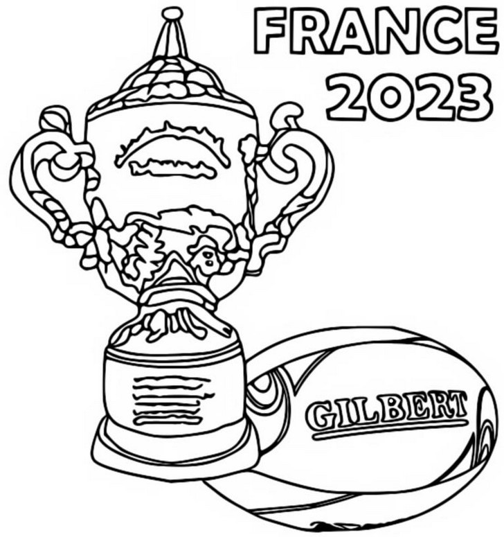 Coloriage Trophée de France de Rugby