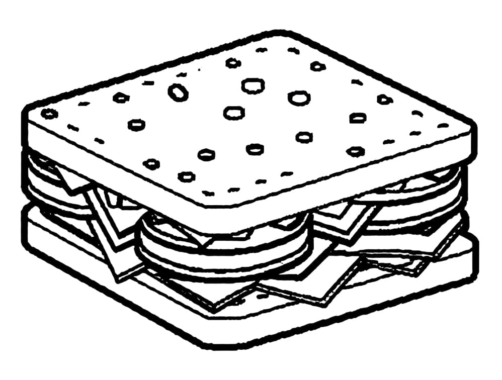 Un Délicieux Sandwich coloring page