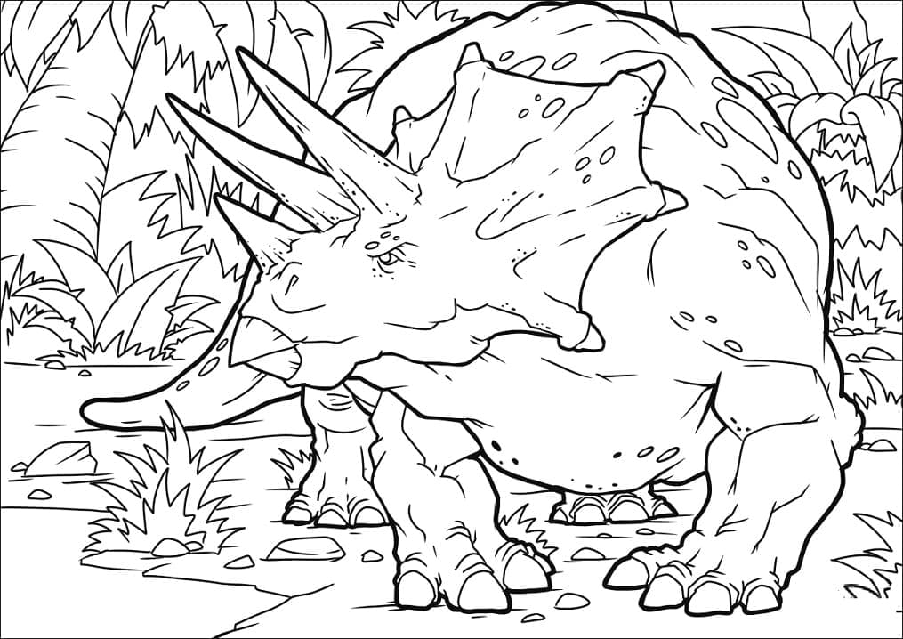 Un Dinosaure Tricératops coloring page