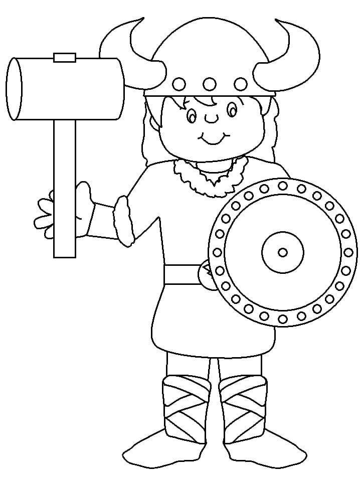 Un Garçon Viking coloring page