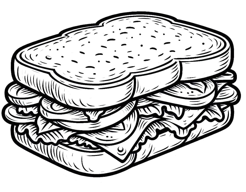 Un Gros Sandwich coloring page
