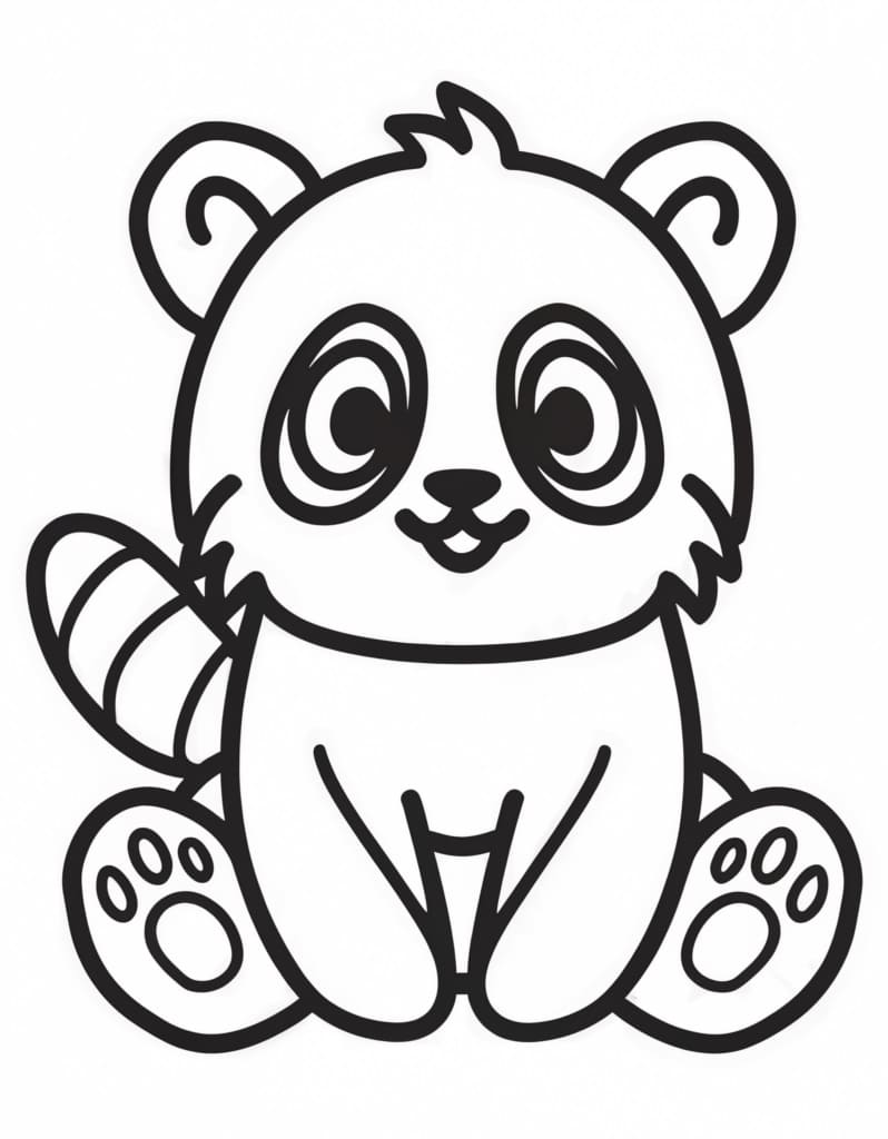 Un Panda Roux Heureux coloring page