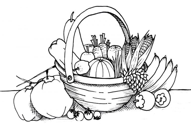 Un Panier de Légumes coloring page