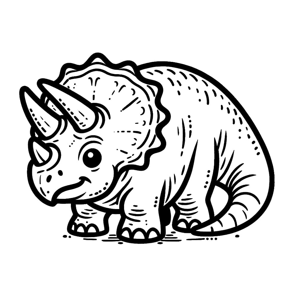 Un Tricératops Mignon coloring page