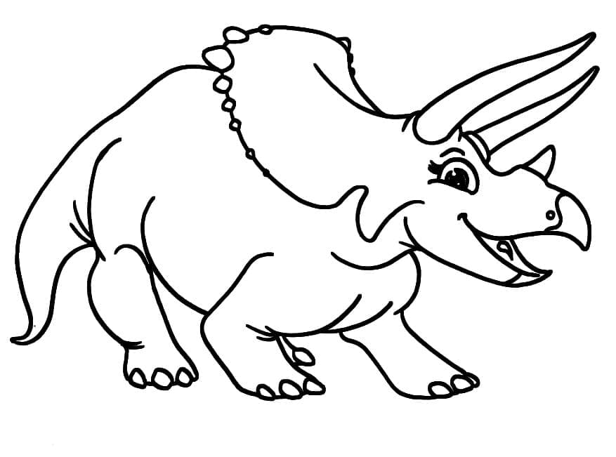 Un Tricératops Souriant coloring page