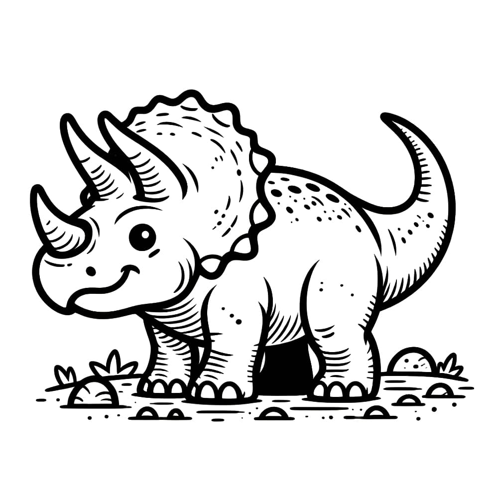 Un Tricératops très Mignon coloring page