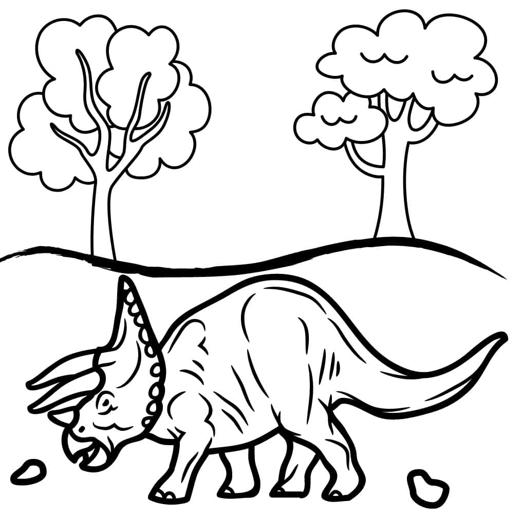 Un Tricératops coloring page