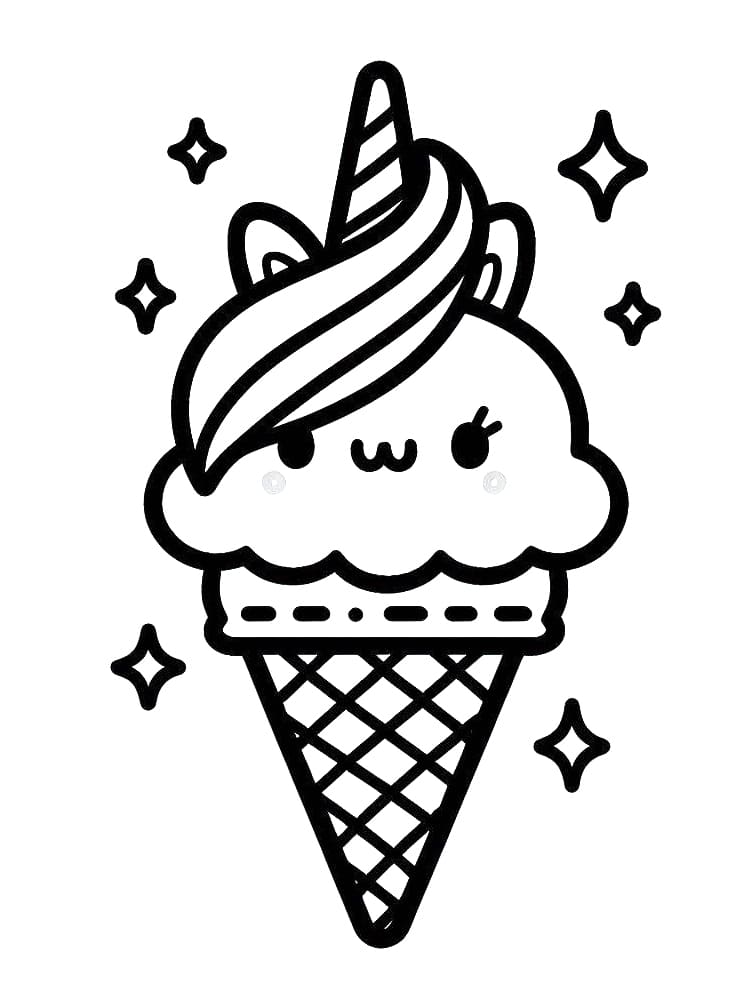 Une Glace Licorne coloring page
