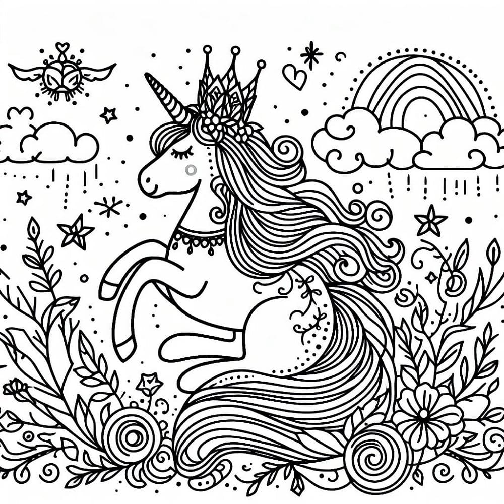 Une Merveilleuse Princesse Licorne coloring page