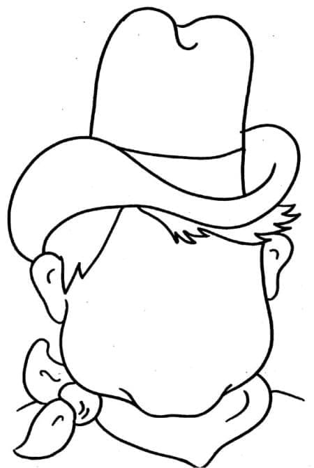 Visage de cow-boy coloring page