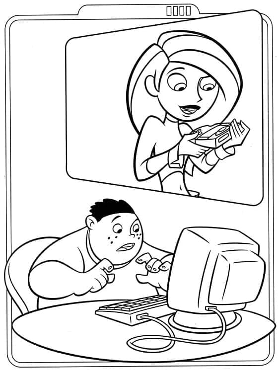 Wallace et Kim Possible coloring page