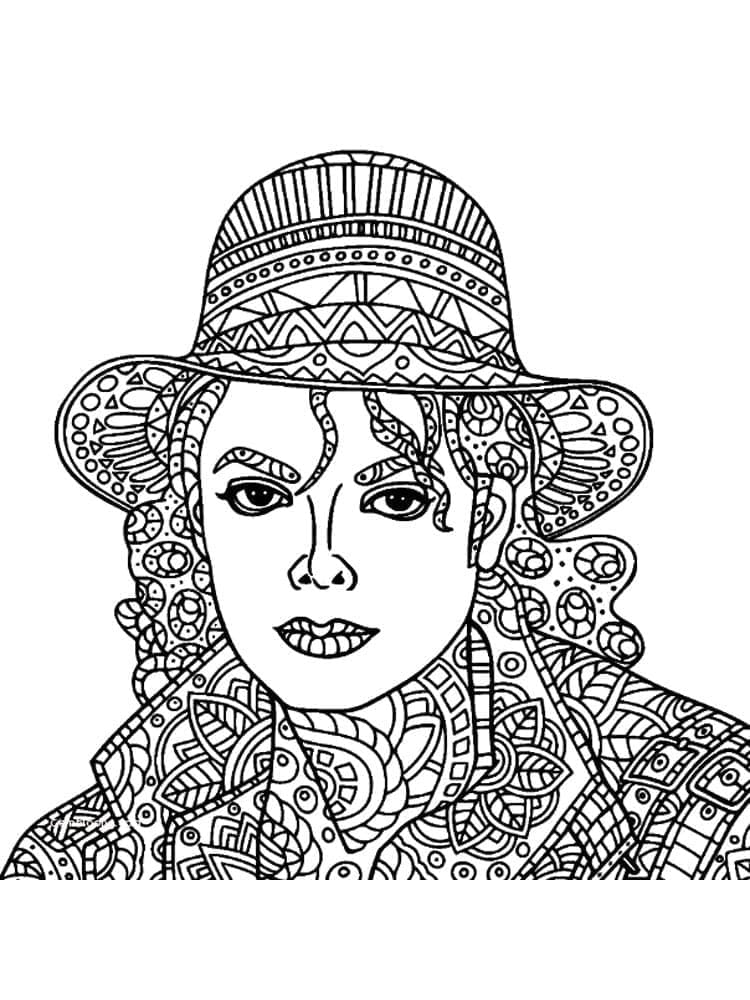 Zentangle Michael Jackson coloring page