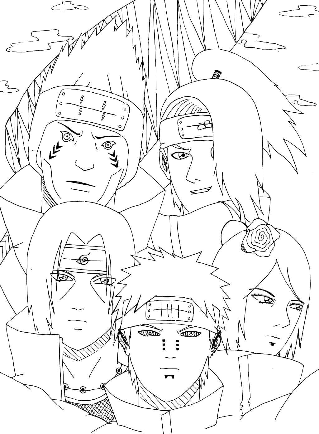 Akatsuki de Naruto Shippuden coloring page