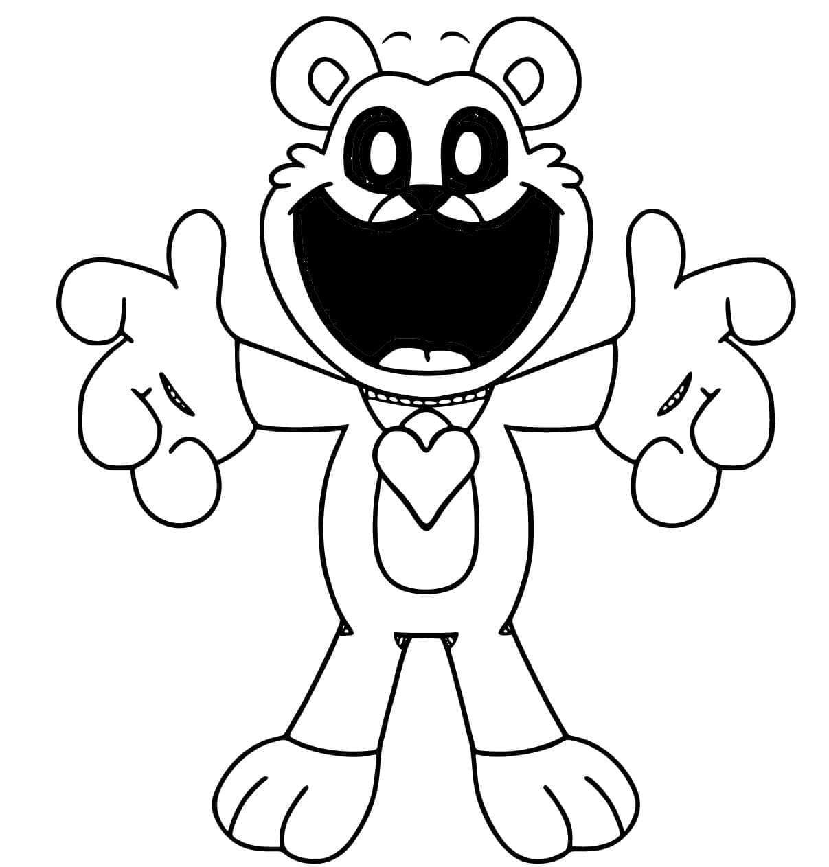 Coloriage Bobby BearHug Smiling Critters