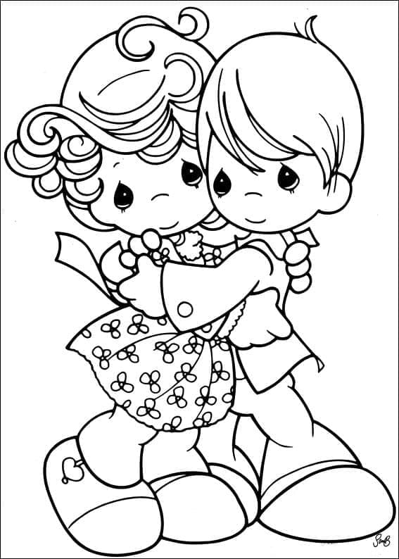 Couple Dansant Moments Précieux coloring page