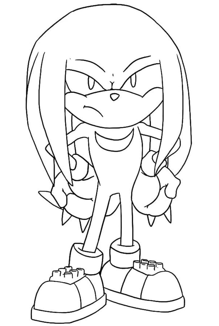 Knuckles Grincheux coloring page