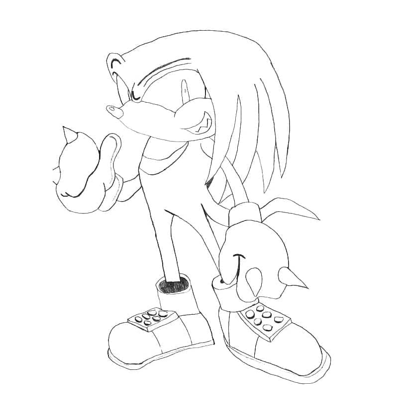 Knuckles Heureux coloring page