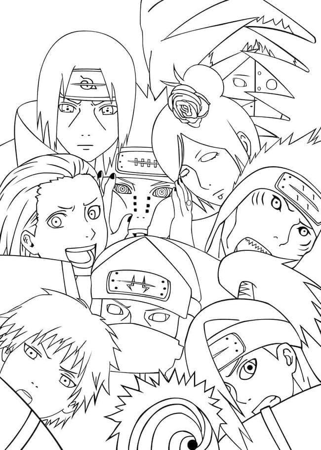 Les Membres de l’Akatsuki coloring page