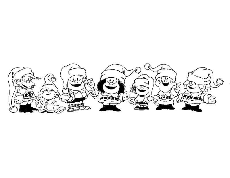 Coloriage Mafalda à Noël