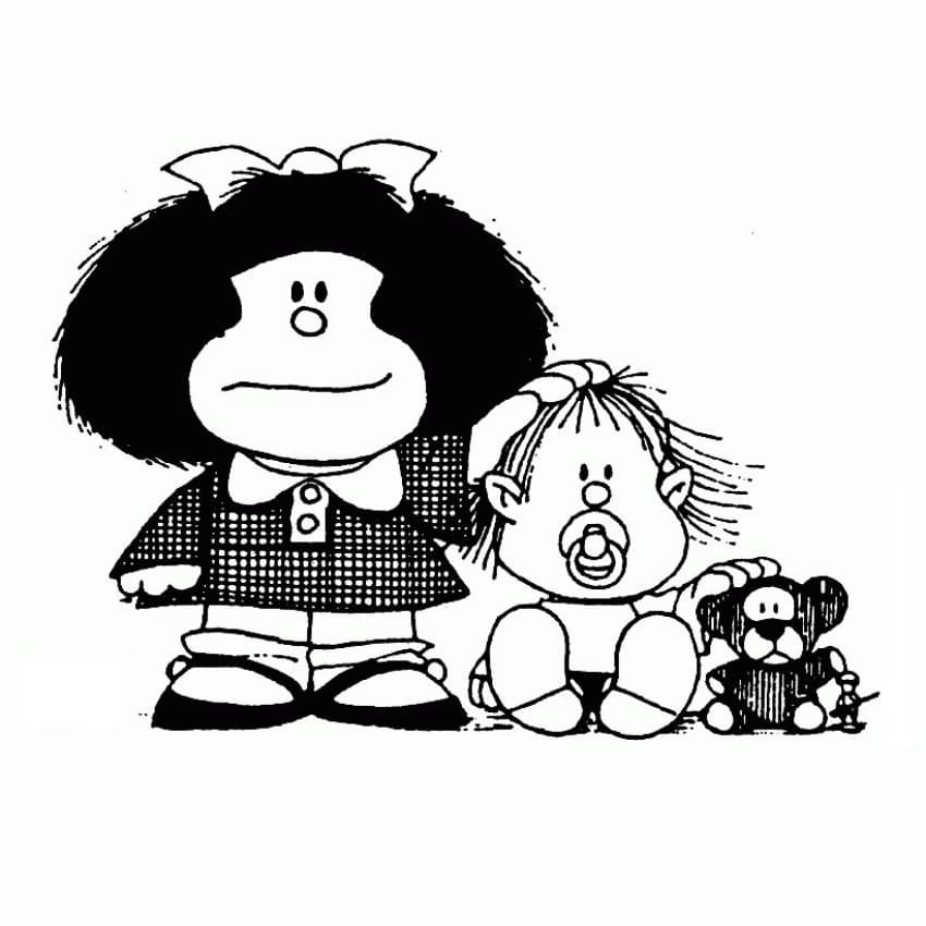 Mafalda et Bébé coloring page