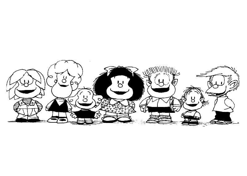Mafalda et ses Amis coloring page