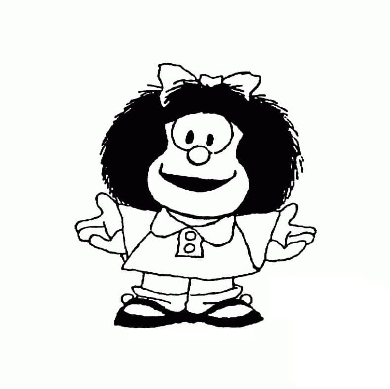 Coloriage Mafalda Heureuse