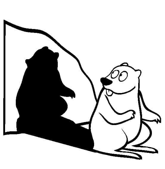 Marmotte avec Ombre coloring page