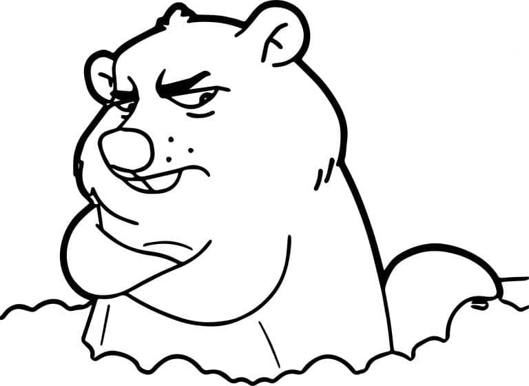 Marmotte Grincheuse coloring page