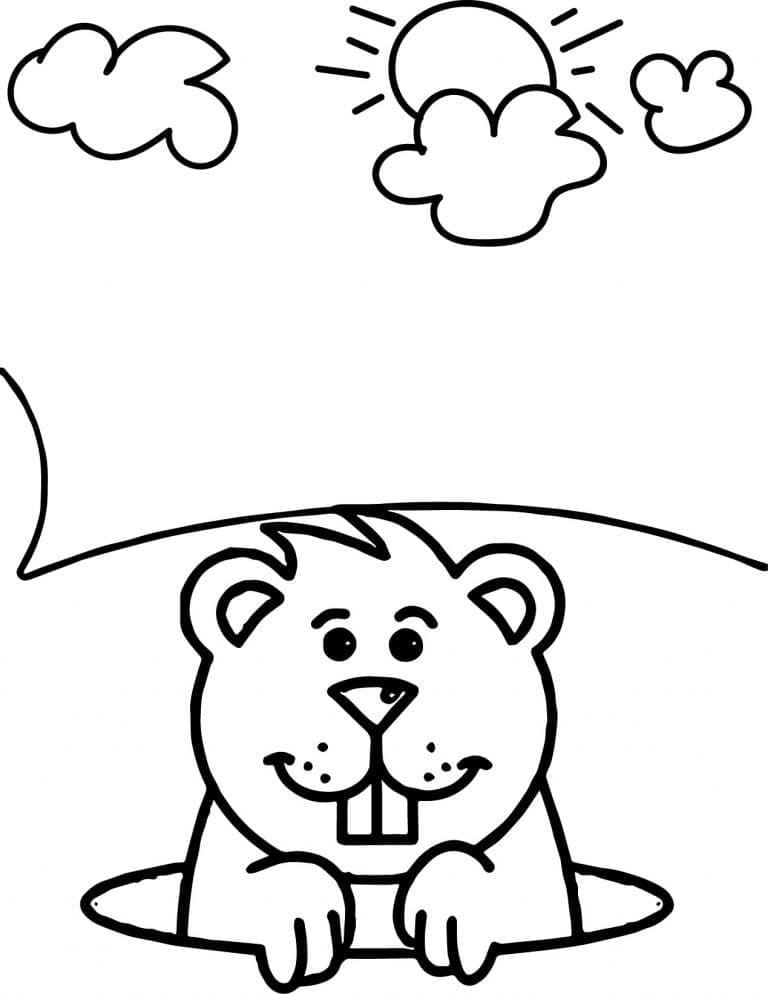 Marmotte Souriante coloring page