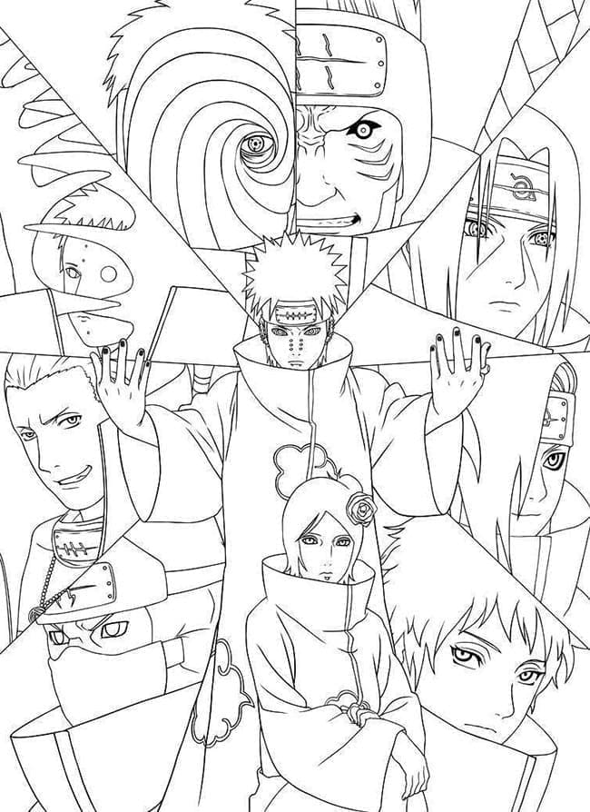 Membres de l’Akatsuki coloring page