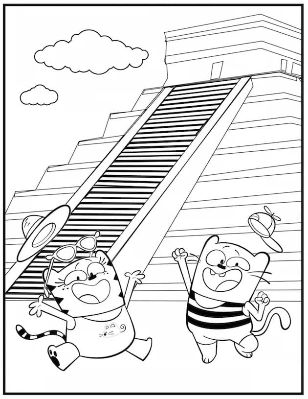 Moon et Ollie coloring page