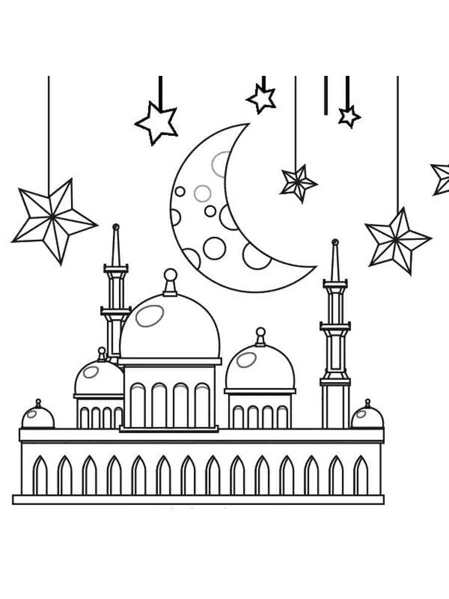 Mosquée Aïd al-Fitr coloring page