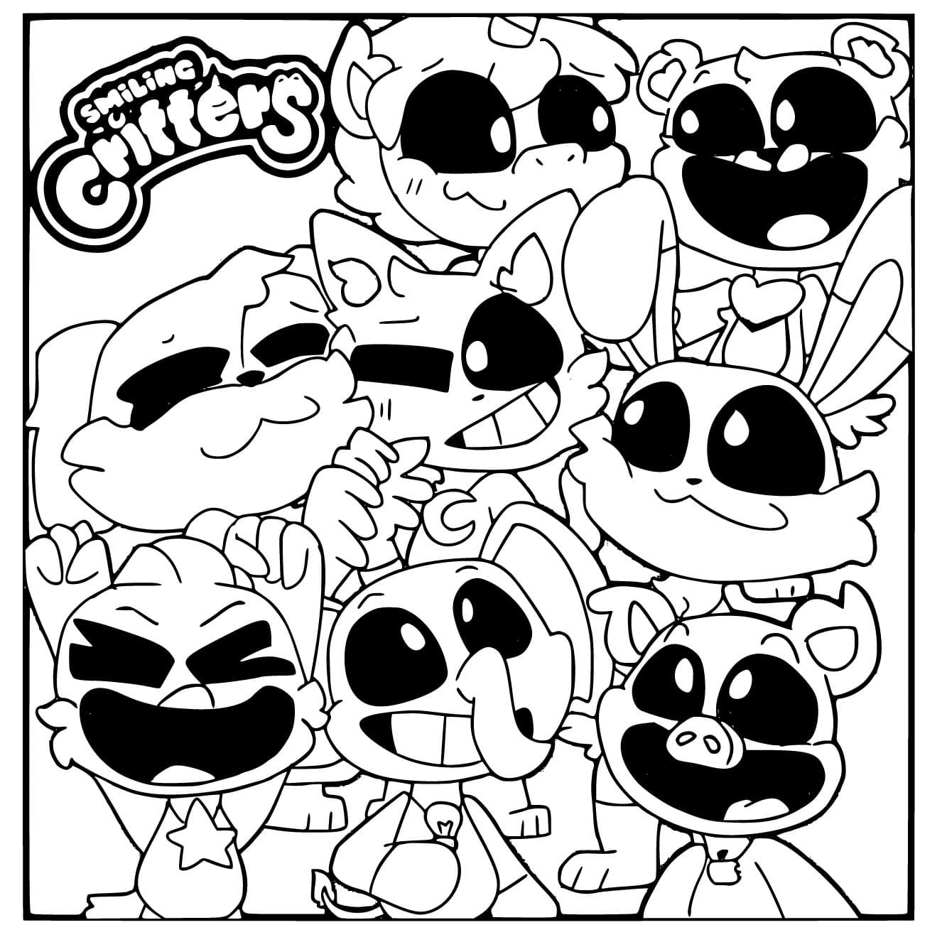 Personnages Mignons de Smiling Critters coloring page