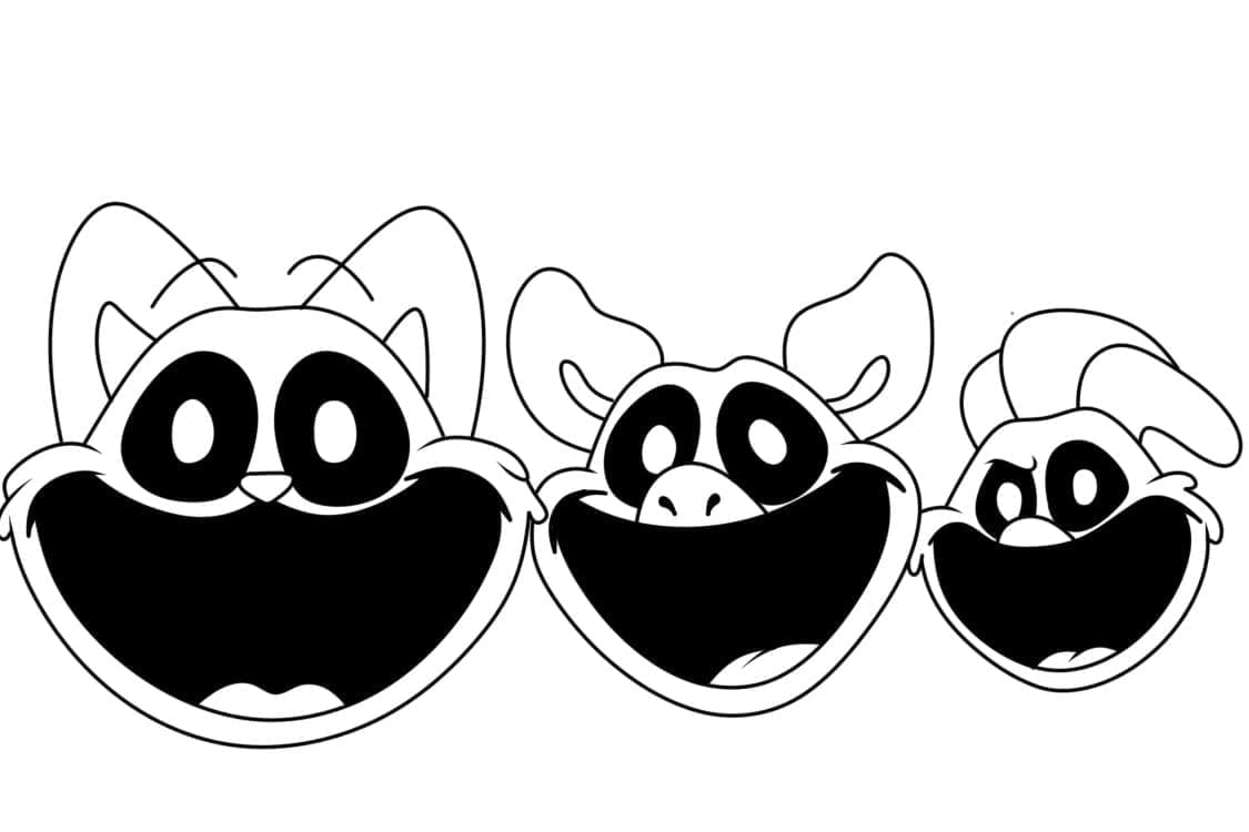 Coloriage Poppy Playtime Smiling Critters