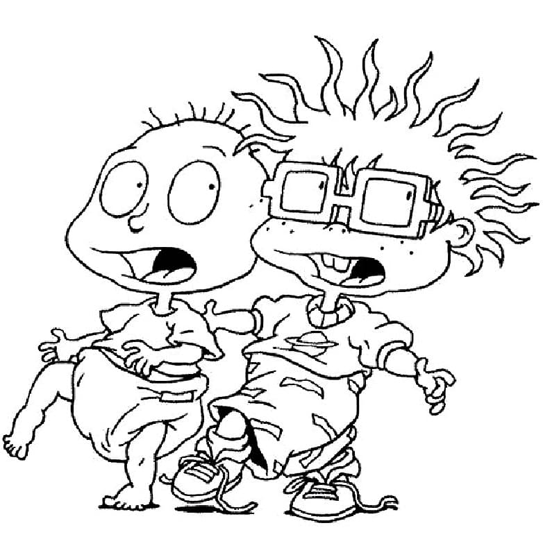 Tommy et Charles de Razmoket coloring page