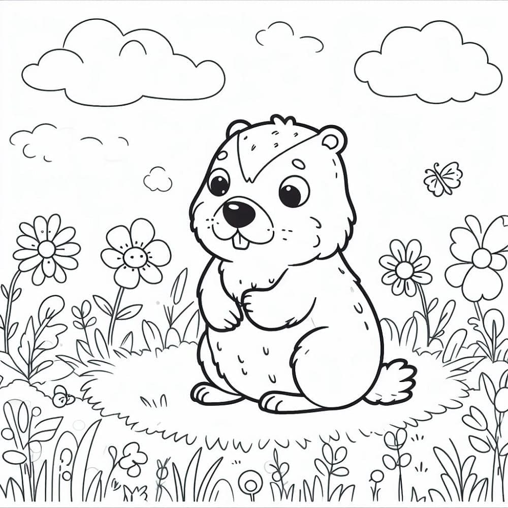 Une Marmotte très Mignonne coloring page