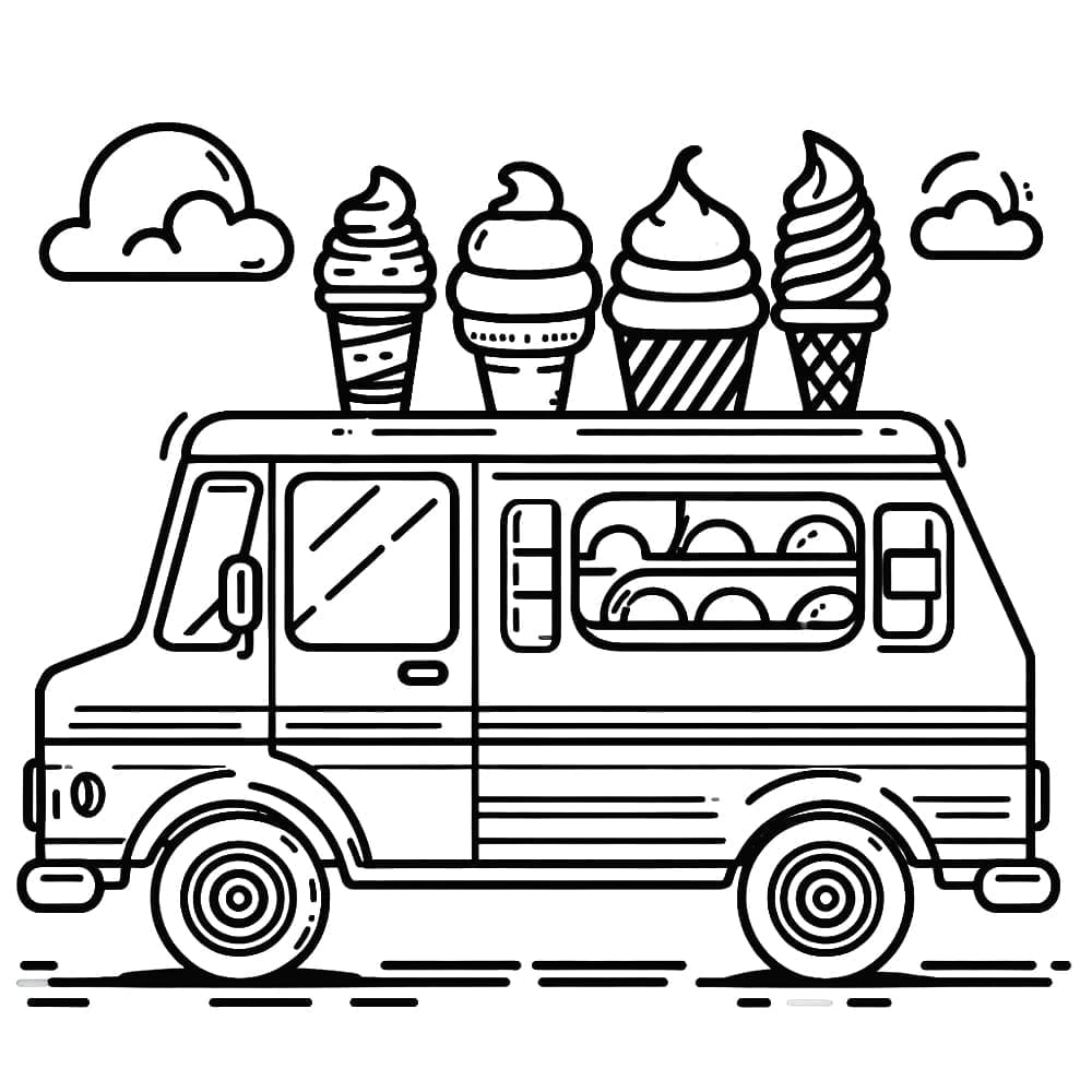 Camion de Crème Glacée 3 coloring page