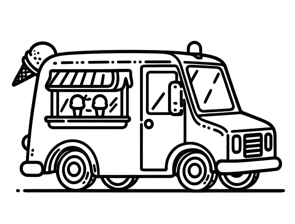 Camion de Crème Glacée 6 coloring page