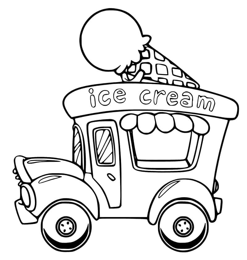 Camion de Crème Glacée Imprimable coloring page