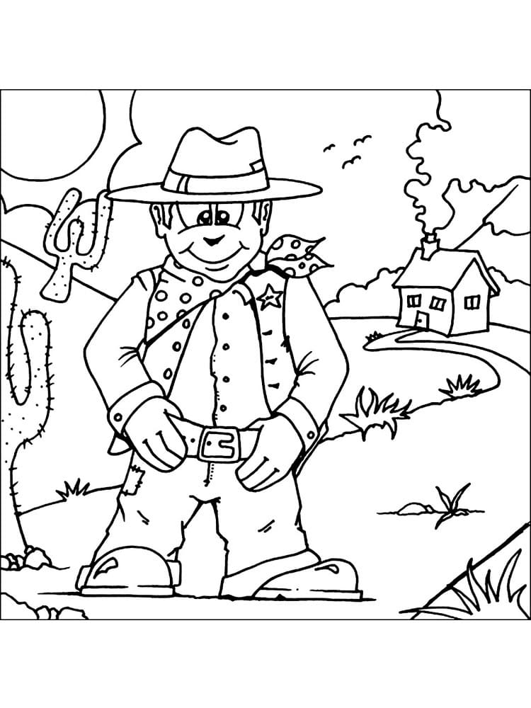 Cowboy 2 coloring page
