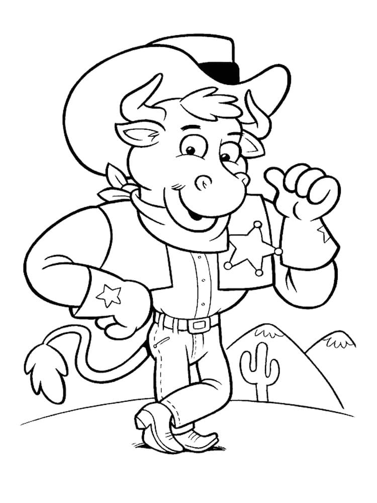 Cowboy de Dessin Animé coloring page