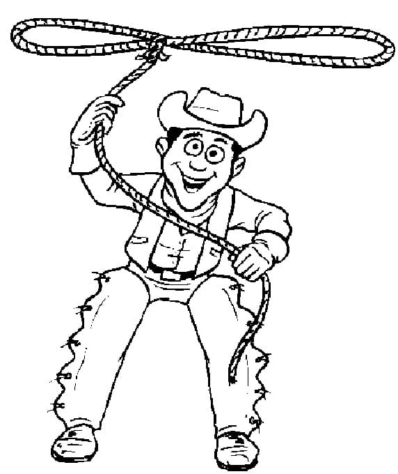 Cowboy Drôle coloring page