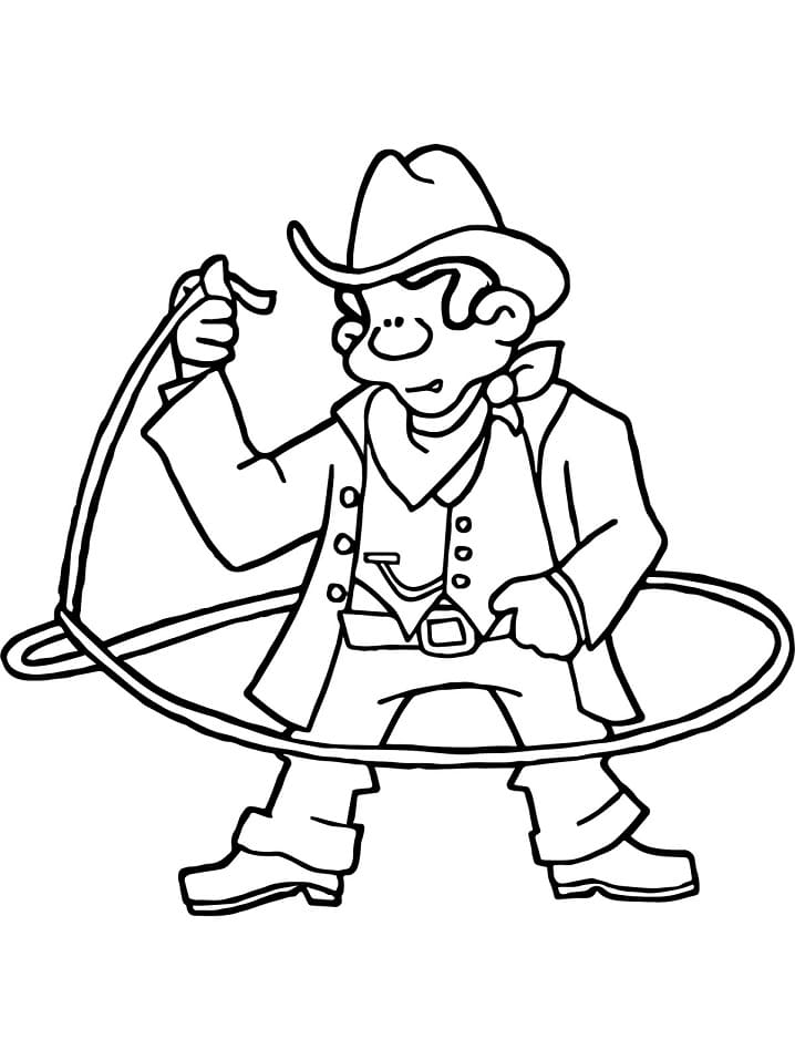 Cowboy Pour Enfants coloring page