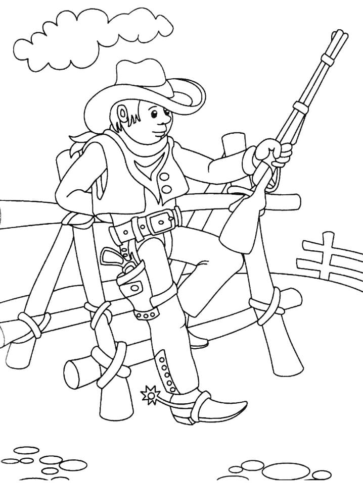 Cowboy Pour les Enfants coloring page