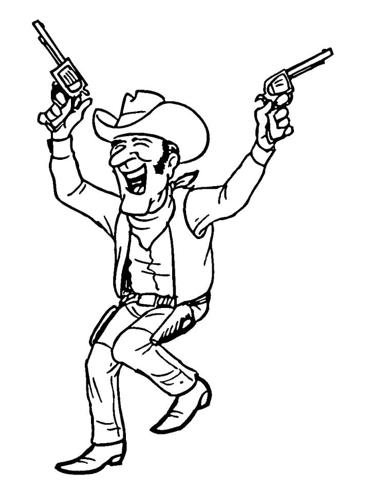 Cowboy très Drôle coloring page