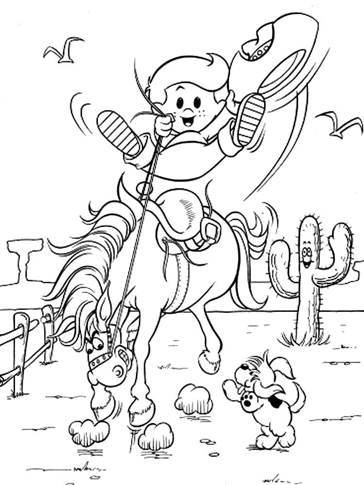 Cowboy très Mignon coloring page