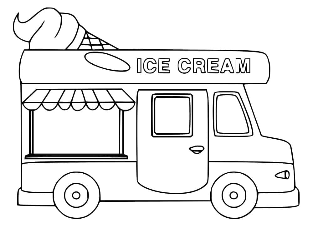 Coloriage Joli Camion de Crème Glacée